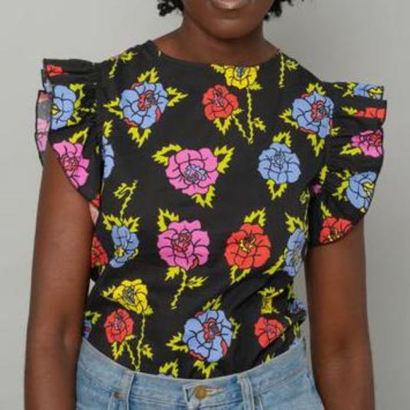 Nooworks Ruffle Top Roses 2020 Gentle Thrills NWT - Picture 2 of 6